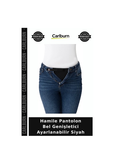 Carlburn Delux Serisi Hamile Pantolon Bel Genişletici Ayarlanabilir Siyah Anne Pratik Çözüm Kadın Giyim