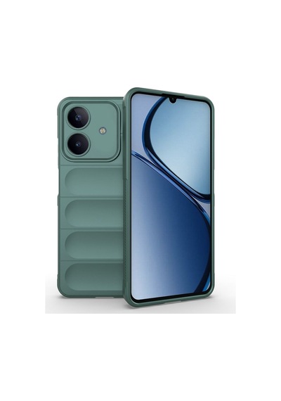 Realme Note 60 Uyumlu Silikon Kılıf - Kamera Korumalı Esnek Yeni Nesil Airbag Kapak - Yeşil