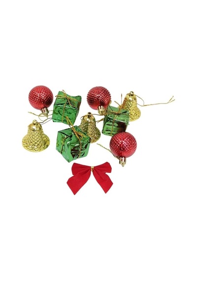 Yılbaşı Ağacı Süsü Karışık Figürlü Noel Ağaç Süsleme Seti 4 Cm 10'lu Ağaç Süsü