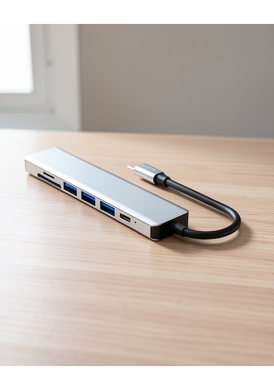 Type C Hub 8 Portlu Apple Uyumlu MacBook Çevirici Sd Tf Usb Ethernet Standart