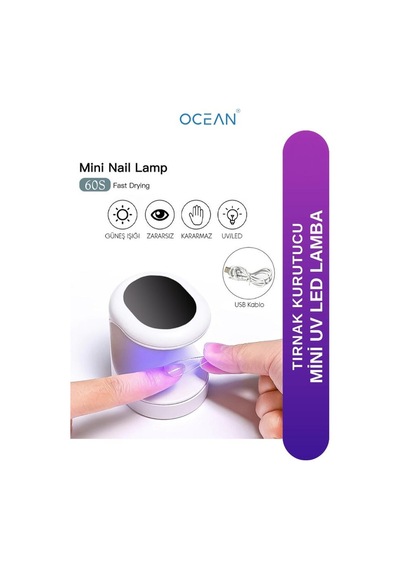 Ocean Usb Girişli Mini Masa Üstü Uv Led Lambası Beyaz Asu-938b