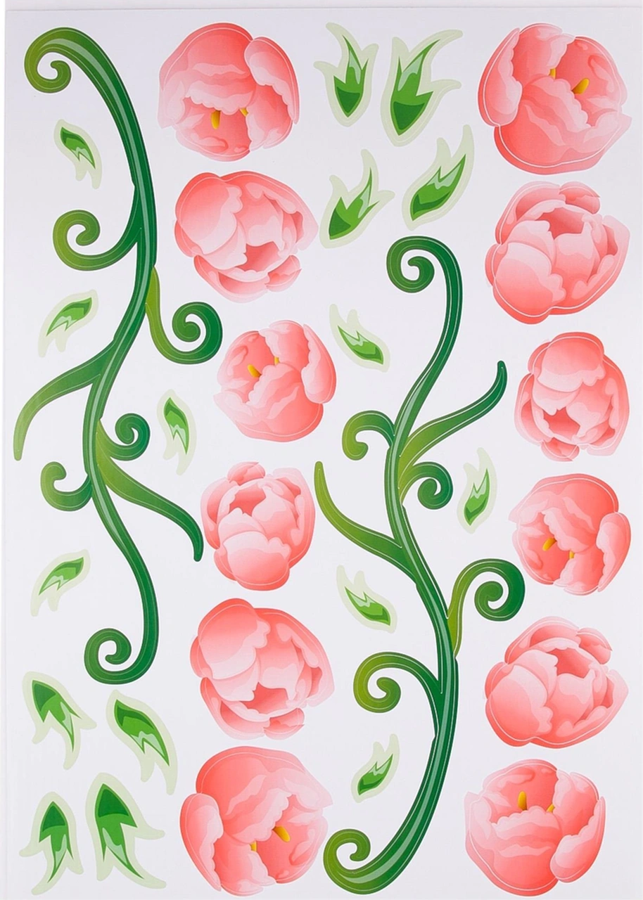 2 Adet Defter Sticker,laptop Sticker Pembe Güllü Pvc 70x50x0,5cm