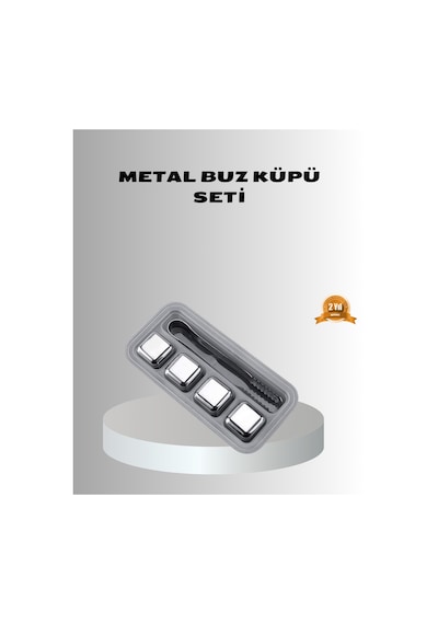 Paslanmaz Metal Buz Küpleri Seti Klipsli Sulandırmadan Soğutma Özellikli