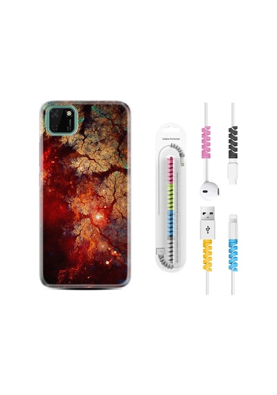 Huawei Y5P Kılıf Kablo Koruyuculu Yeryüzü 1764