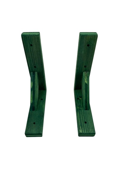 Raf Altı Ahşap Tutucu L Raf Ahşabı Duvar Sabitleyici Ahşap Yeşil 4 Adet 23x16cm Beyaz Çam
