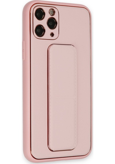 Newface - 4 - Apple iPhone Uyumlu 11 Pro Kılıf Coco Deri Standlı Kapak - Csmo-tex - - Pembe