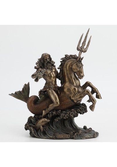 Veronese Koleksiyon Mitolojik Atlı Poseidon Figür 23x27cm