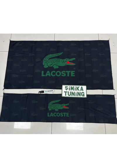 Siyah Lacoste Torpido Ve Sırt Havlusu Seti 2 Adet Torpido 35x135 , Sırt 70 X 135 Anahtarlık Hediy
