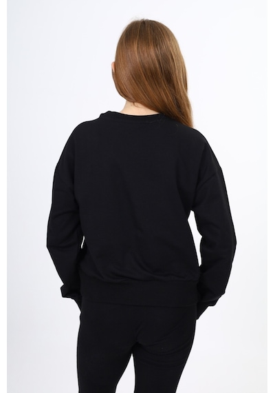 Toontoy Kız Çocuk Düşük Omuz Gazeli Okul Sweatshirt Siyah