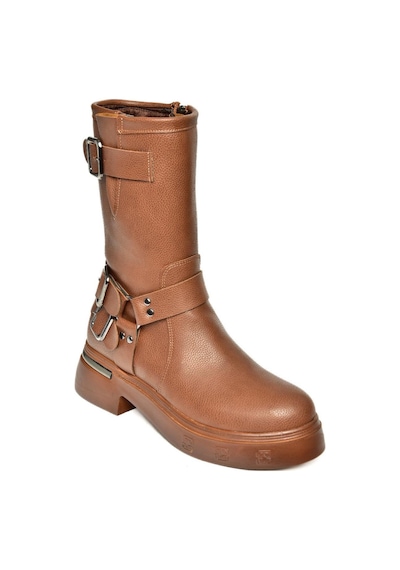 Fox Shoes T996333009 Taba Kalın Tabanlı Kadın Bot Taba-Suni Deri Taba