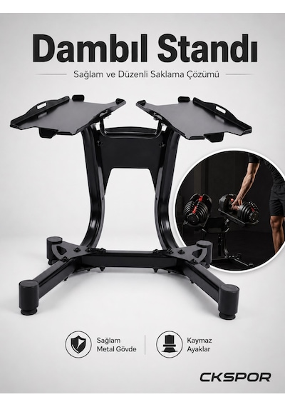 Ckspor Ayarlanabilir Dambıl Standı Dayanıklı Ve Ergonomik Tasarım Ev & Spor Salonu Kullanımı İçin