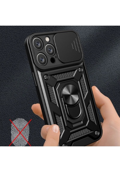 Apple Uyumlu  iPhone 16 Pro Max Kılıf Pars Lens Yüzüklü Silikon Lacivert