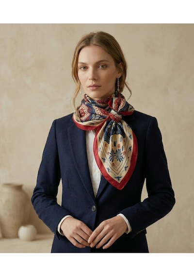 Kadim Scarf Desen 90x90cm Eşarp/fular Bordo