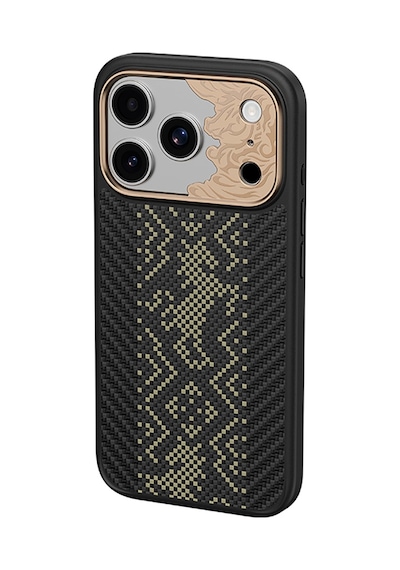 Apple iPhone Uyumlu 17 Pro Max Kılıf M-safe Şarj Özellikli Karbon Fiber Benks Knight Armorpro Kevlar Kapak Siyah