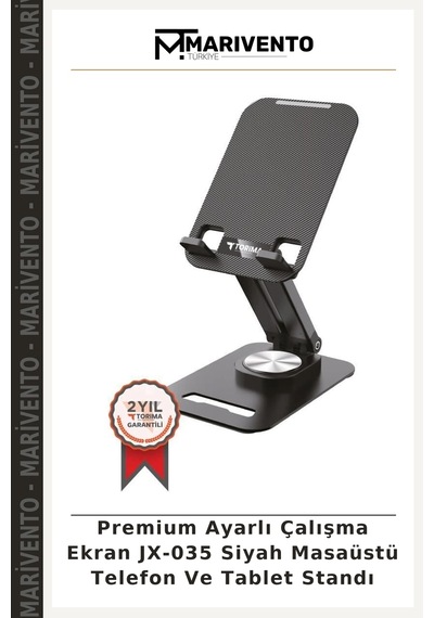 Premium Ayarlı Çalışma Ekran Jx-035 Siyah Masaüstü Telefon Ve Tablet Standı