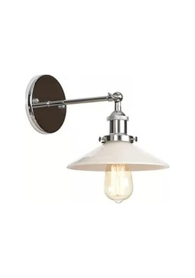 Mylights Modern Spor Mafsalı Gümüş Gövde Beyaz Başlık Aplik Duvar Lambası Metal Aplik Diğer