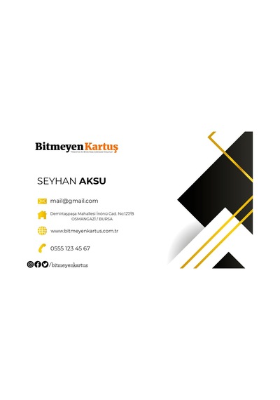 Bk Gift Kişiye Özel Bitmeyen Kartvizit - Model 4