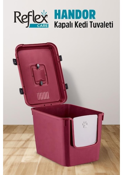 Reflex Care Handor Kapalı Kedi Tuvaleti Mor 57,5 X 43,5 X 39 Cm