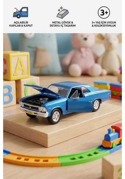 Maisto Lisanslı Metal 1:24 Chevrolet Chevelle Ss 396 Kapısı Ve Kaputu Açılabilir Model Araba Çok Renkli