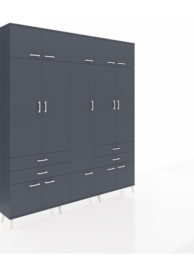 Arges Dolap 11 Raflı 4 Çekmeceli 2 Askılı 220x30x243 Antrasit-antrasit/antrasit Antrasıt/antrasıt Arges Dolap 11 Raflı 4 Çekmeceli 2 Askılı 220x30x243 Antrasit-antrasit/antrasit Antrasıt/antrasıt