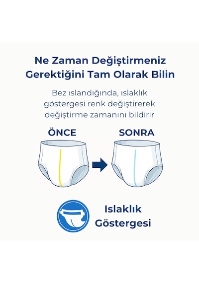 Yetişkin Hasta Emici Külot Bez X-Large 8 Adet - Koku Kontrollü,  Ekstra Kuru Katmanlı