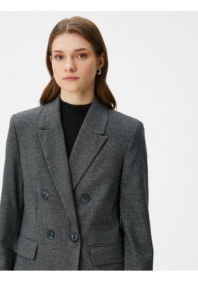 Koton Oversize Blazer Ceket Kruvaze Düğmeli Kapaklı Cepli Antrasit Ekose 4wak50029ew 4WAK50029EW9C3 Antrasit Koton Oversize Blazer Ceket Kruvaze Düğmeli Kapaklı Cepli Antrasit Ekose 4wak50029ew 4WAK50029EW9C3 Antrasit