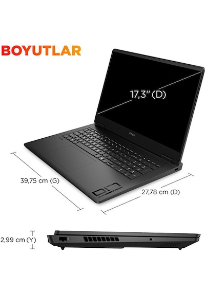 HP Ryzen AI 7 350 8C 16 GB 1 TB SSD 8 GB RTX5060 17.3" W11H Dizüstü Bilgisayar