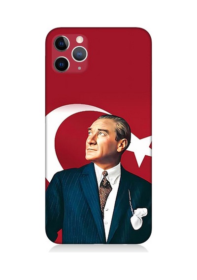 Apple Uyumlu  iPhone 11 Pro Silikon Kılıf Mustafa Kemal Atatürk Ve Bayrak