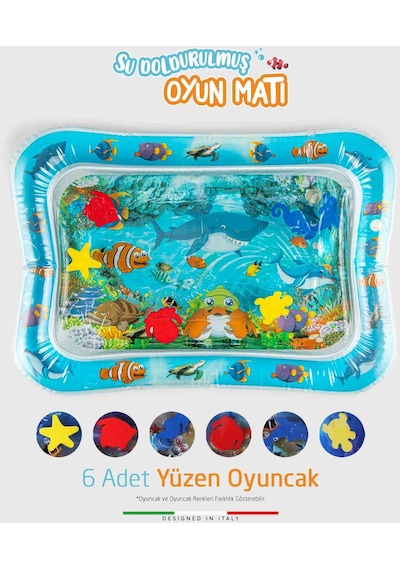 Elele Şişirilebilen Su Aktivite Ve Oyun Matı Mavi - Mavi