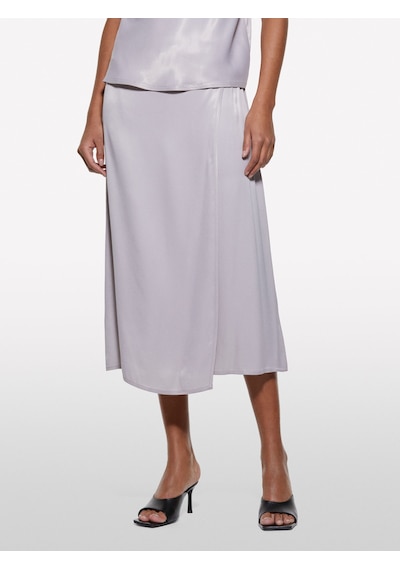 Sisley %100 Viskoz Saten Midi Etek Kadın Gri Etek - 325p42bzl002r