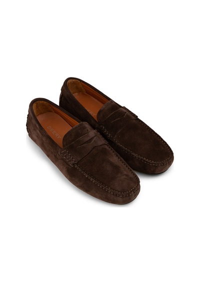 Deery Erkek Hakiki Süet Kahverengi Penny Loafer - E0920mkhvc01