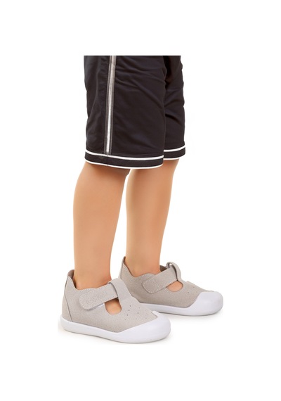 Kiko Kids Elroy İlk Adım Bebe Cırtlı Erkek Bebek Spor Ayakkabı Gri Gri