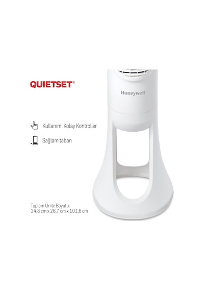 Honeywell Quietset Hyf260 Tüm Oda İçin Salınımlı Kule Vantilatör, 5 Hız Ayarı, 80 Derece Salınım, Zamanlayıc
