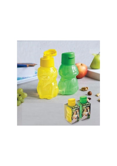 Eco Şişe 350ml Sarı Aslan Ve Yeşil Kurbağa İkili Set Matara Suluk Sarı Yeşil