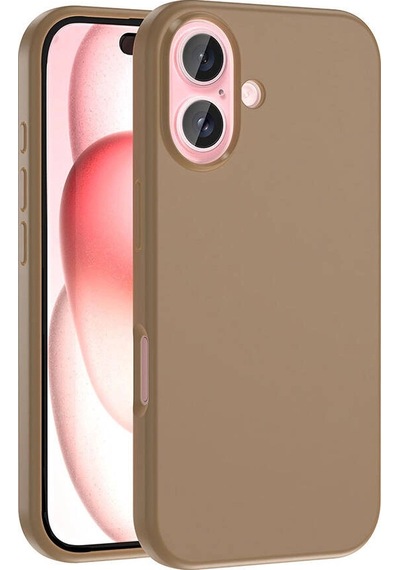 Apple Uyumlu iPhone 16 Kılıf M-safe Şarj Özellikli Sıvı Teknolojili Silinebilir Sert Zore Kivi Kapak Desert Titanyum