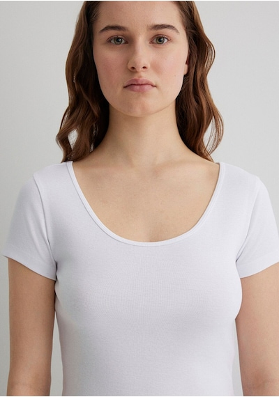Mavi Kadın Yuvarlak Yaka Crop Basic Beyaz 1612374-620 Beyaz
