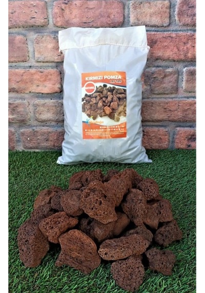 Ekodoğa Dekoratif Pomza Taşı 3 Kg 5-10 Cm İri Bahçe Dekor Kırmızı Tarım Pomzası Lav Cüruf Ponza Diğer