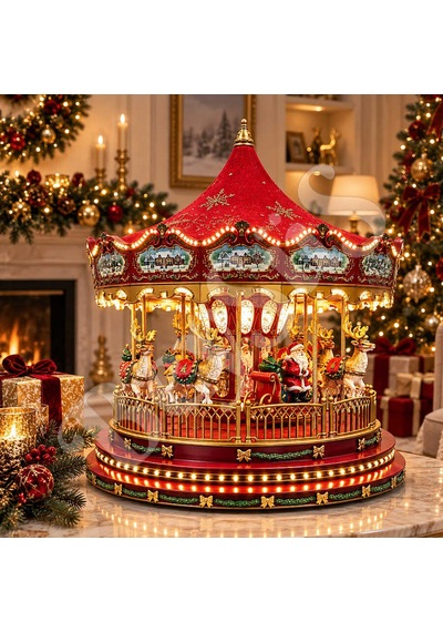 Mr. Christmas Gold Kar Taneli Kırmızı Atlı Karınca