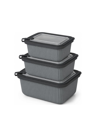 Vakumlu Silikon Kapaklı Plastik Saklama Kabı Seti, 3.5 Litre, Mikrodalga Ve Derin Dondurucu İçin, Gıda Depolama Kutusu, Mutfak Düzenleyici Organizer 600/1100/1800 Ml Antrasit, Dikdörtgen Vakumlu Silikon Kapaklı Plastik Saklama Kabı Seti, 3.5 Litre, Mikrodalga Ve Derin Dondurucu İçin, Gıda Depolama Kutusu, Mutfak Düzenleyici Organizer 600/1100/1800 Ml Antrasit, Dikdörtgen