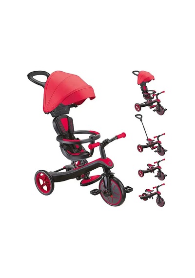 Globber Explorer 4in1 Trike Bisiklet - Kırmızı 634-102 Çok Renkli