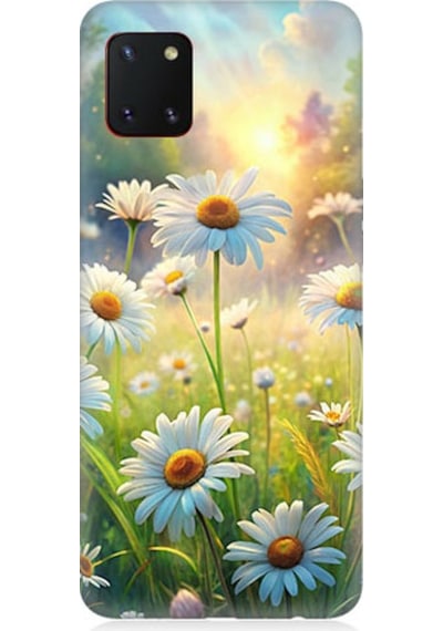 Samsung Galaxy Note 10 Lite Uyumlu Papatya Tarlası Desenli Silikon Kılıf