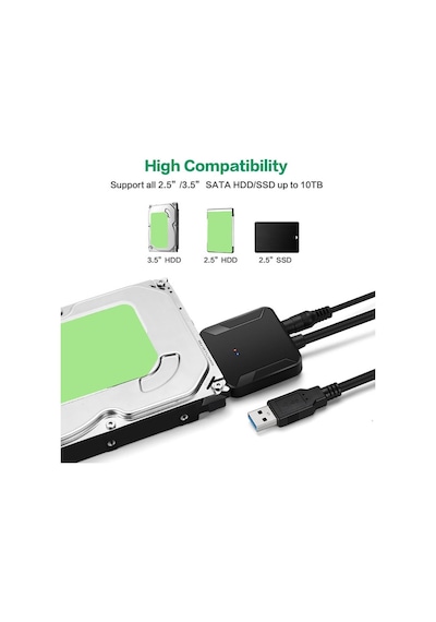 Sata Usb 3.0 2.5 / 3.5 Hdd Ssd Sabit Disk Dönüştürücü Kablosu