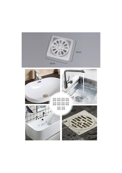 Ollevra Banyo Ve Mutfak Lavabo 10'lu Koku Önleyici Ve Haşere Böcek Önleyici Gider Filtresi Gri