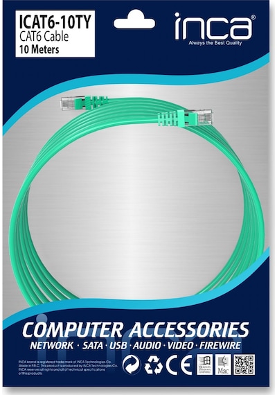 INCA ICAT6-10TG CAT6 NETWORK KABLO 10 METRE