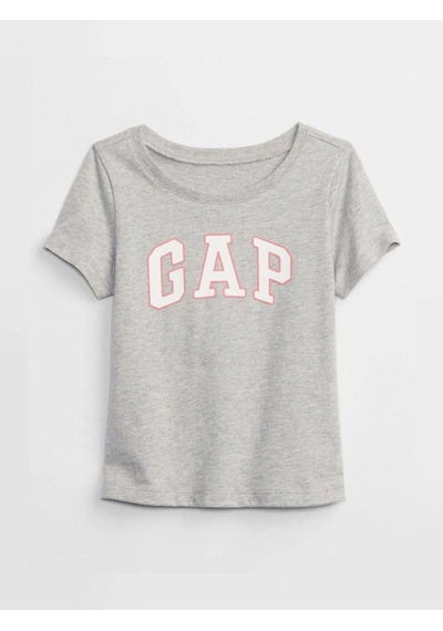 Kız Bebek Gap Logo T-shirt Gri-5945 Gri