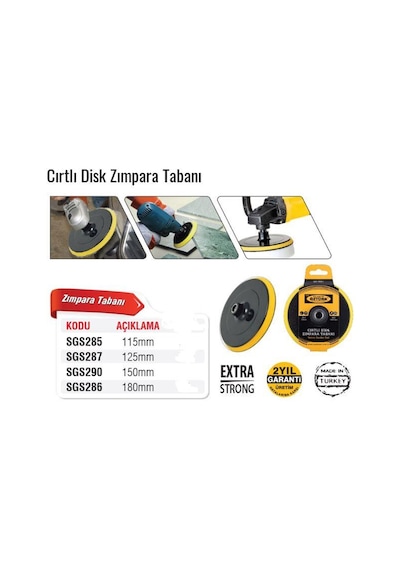 SGS SGS290 150mm Cırtlı Disk Zımpara Tabanı