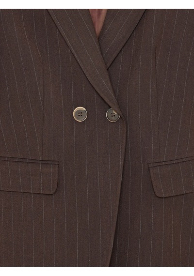 Dilvin 60835 Kruvaze Blazer Ceket Kahve