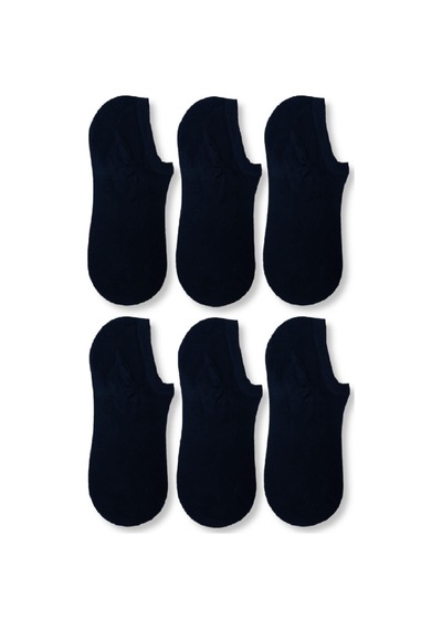 Nacar Store Erkek 6 Lı Paket Siyah Bambu Görünmez Spor Ayakkabı Çorabı Lacivert