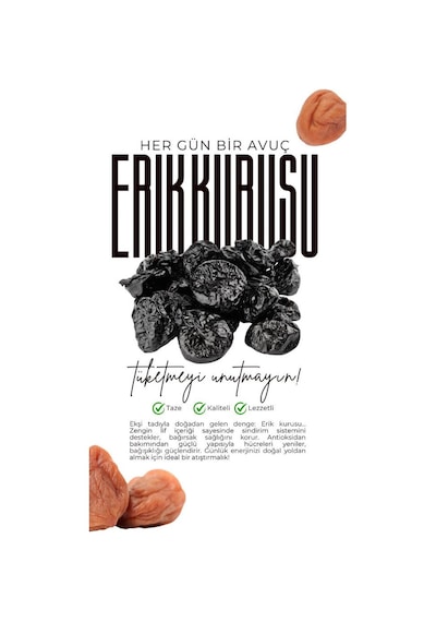 Siyah Erik Kurusu 250 G Doğal, Yoğun Aromalı, Katkısız İlka