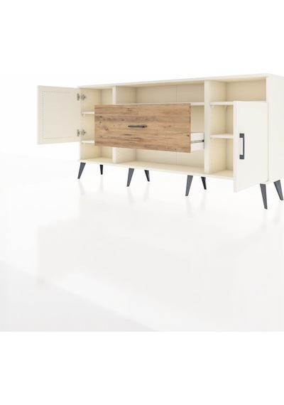 Arges Konsol 5 Raflı Tek Çekmeceli 2 Kapaklı 176x30x83 Aytaşı-aytaşı/çam Aytaşı/çam